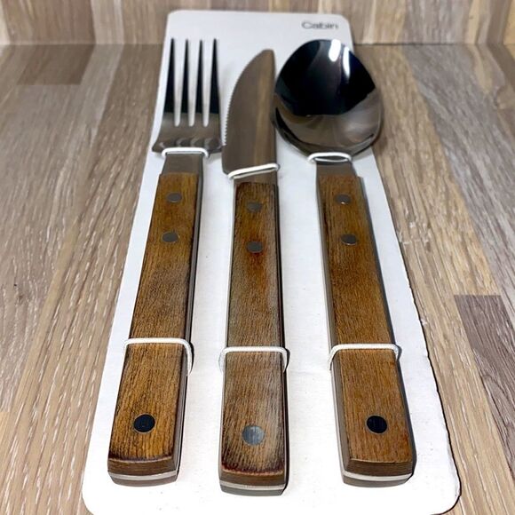 Craft and barrel Cambridge stainless steel wood handle cabin decor Utensils set - Picture 2 of 5